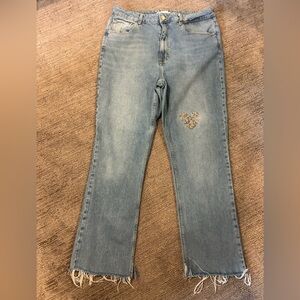 Zara Jeans with Heart Detail | 12 | Light Blue
